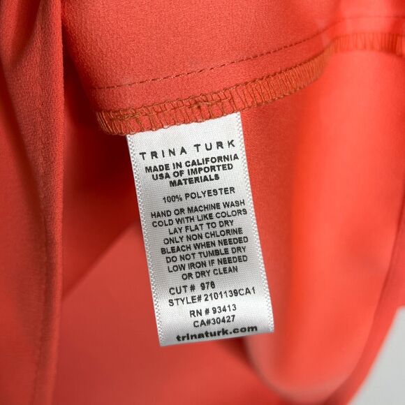 Trina Turk Women's Medium Coral Off-Shoulder Blouse with Striped Strap - Picture 8 of 11